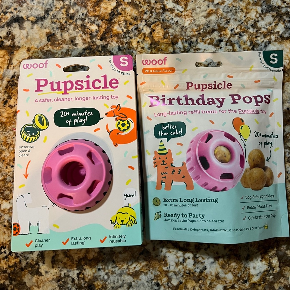WOOF Pupsicle Treat Dispensing Dog Toy & Treat- Small